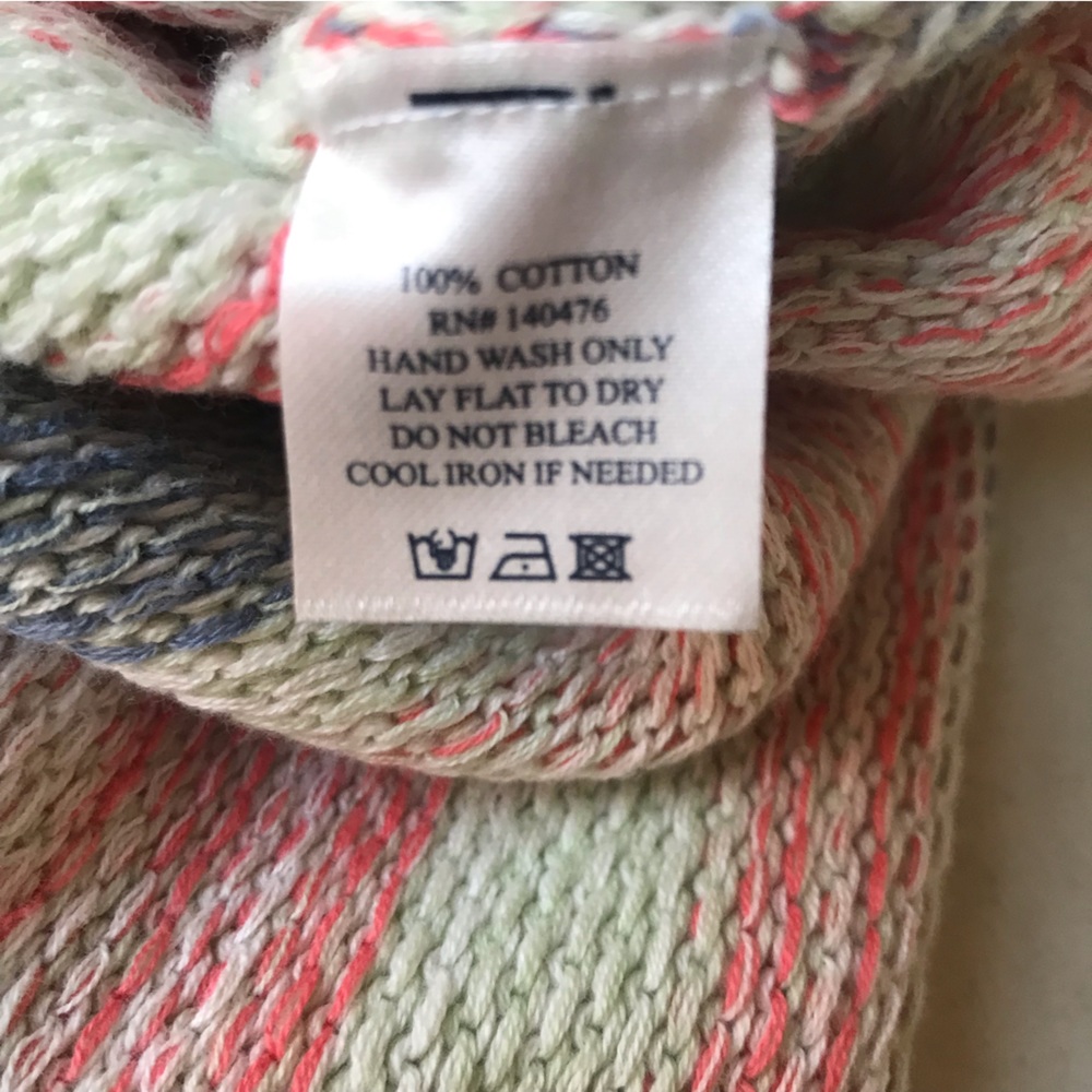 FAHERTY | Striped Multi Color Cotton Knit Pullover Sweater Size L - Picture 11 of 14